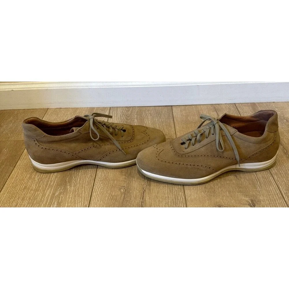 Franceschetti Mens‎ Suede Oxford Sneakers Laced Light Tan Made in Italy Size 45